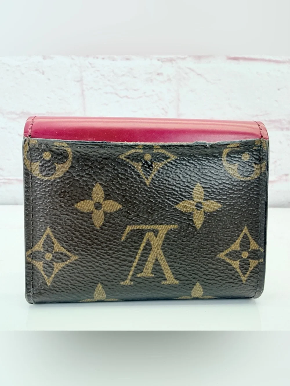 Louis Vuitton Brown Zoe Fushcia Monogram Wallet